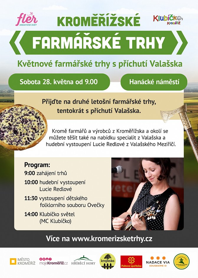 Květnové farmářské trhy s příchutí Valašska již tuto sobotu