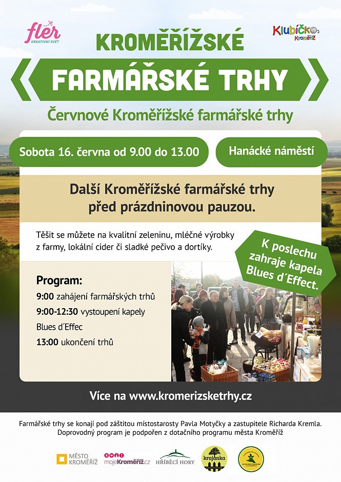 Červnové farmářské trhy - v sobotu 16. června 2018